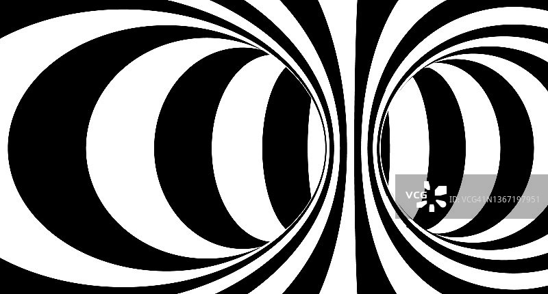 视错觉抽象背景，黑白条纹。向量图片素材