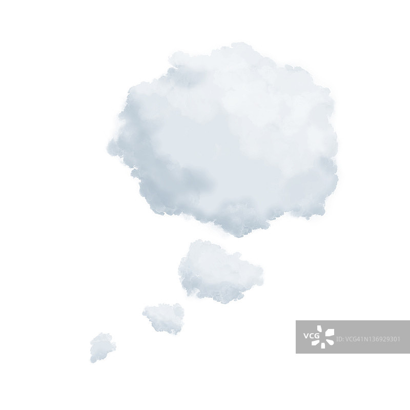 云朵形成了一个思考泡泡图片素材