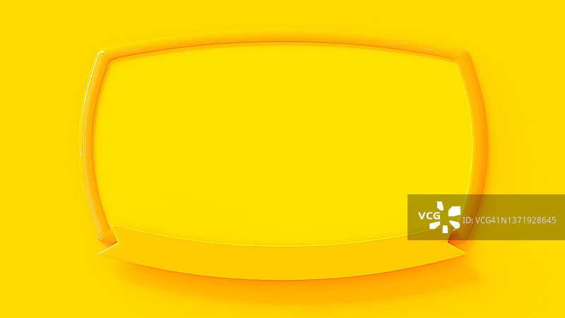 黄色空框架模型黄色背景。3 d渲染。图片素材