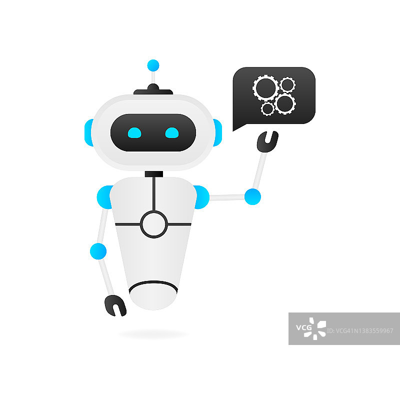 聊天机器人图标概念，聊天机器人或聊天机器人。网站或移动应用的机器人虚拟辅助。矢量图图片素材