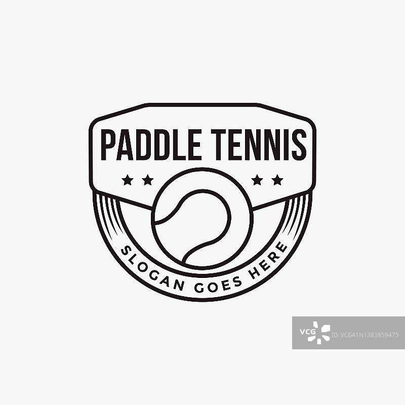 复古球拍网球标志图标向量在白色背景图片素材