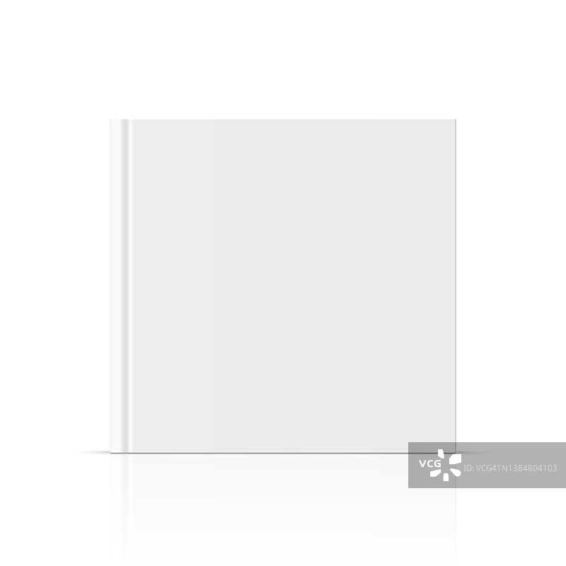 矢量现实站立3d书模型与白色空白封面孤立。图片素材