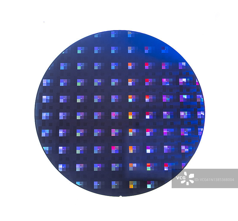 晶圆片，晶片被隔离在白色背景上图片素材