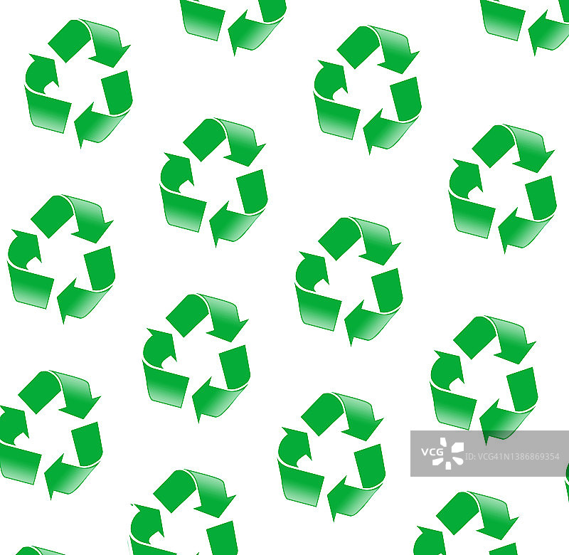 绿色循环符号无缝图案图片素材