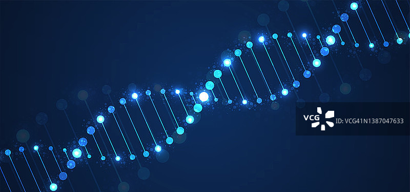 DNA。医学基因生物技术化学生物学创新技术理念和纳米技术背景图片素材