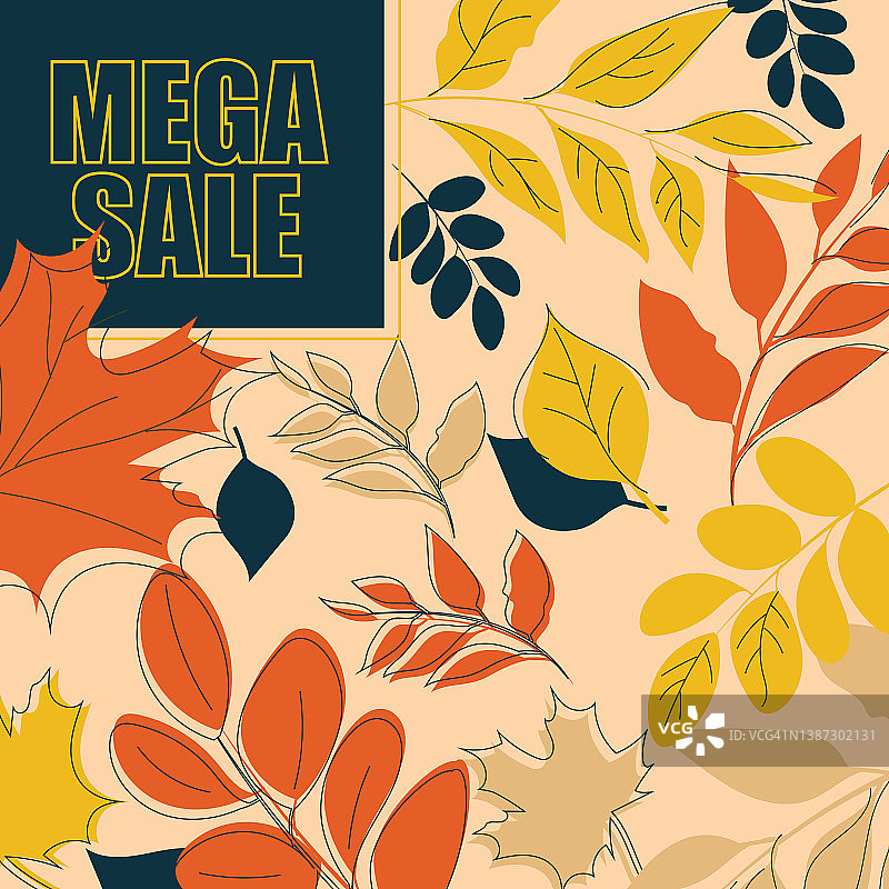 广告模板网页横幅MEGA销售-向量图片素材