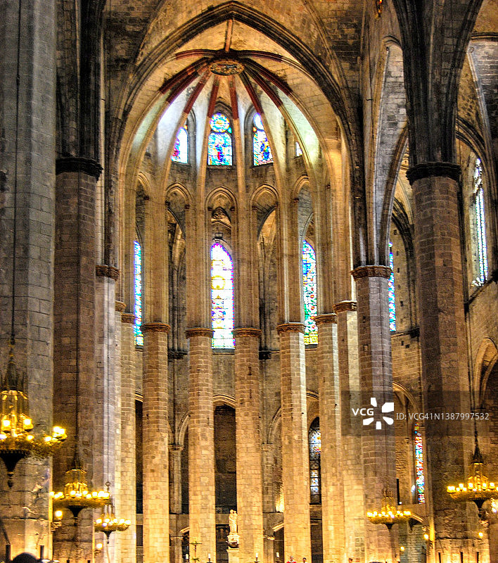 西班牙，加泰罗尼亚，巴塞罗那，圣玛利亚德尔玛大教堂图片素材