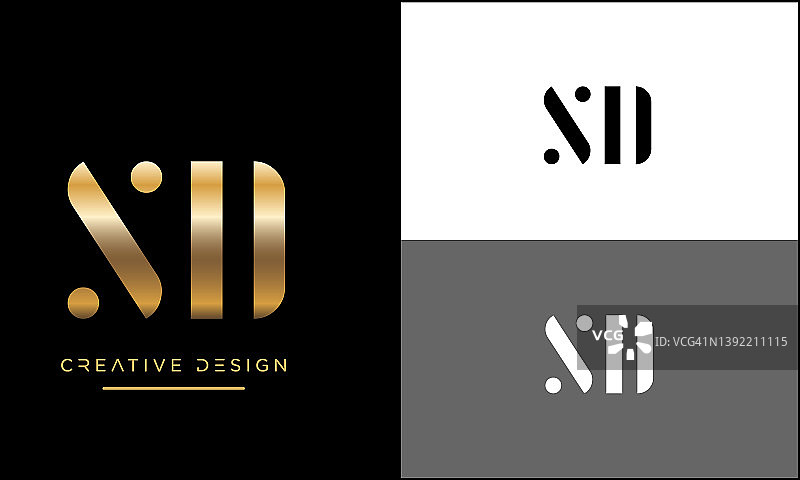 字母SD或DS抽象图标豪华标志设计图片素材