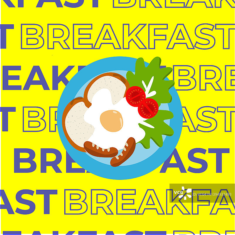 矢量早餐的食物菜单图片素材