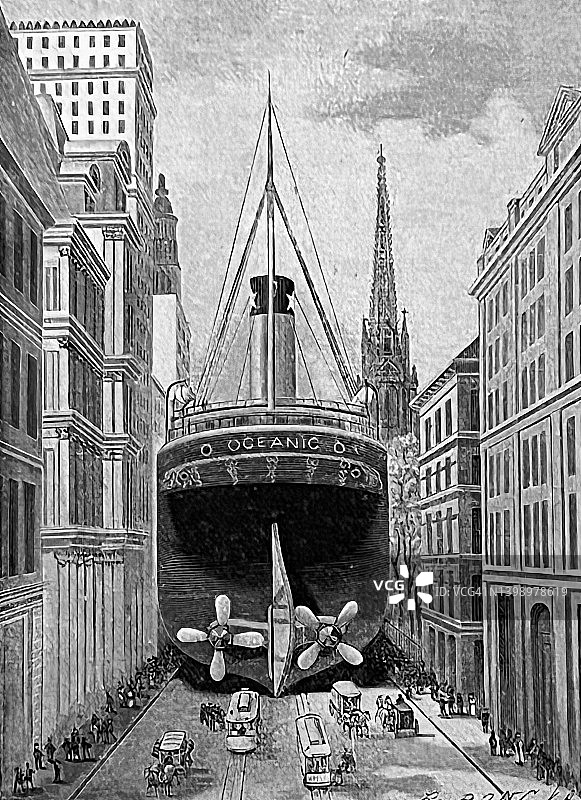地球上最大的船，大洋号，相当于纽约市一条街的宽度图片素材