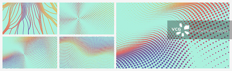 波浪点缀背景。抽象的圆点图案。3d矢量插图与粒子。图片素材