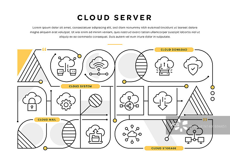 云服务器信息图模板设计图片素材