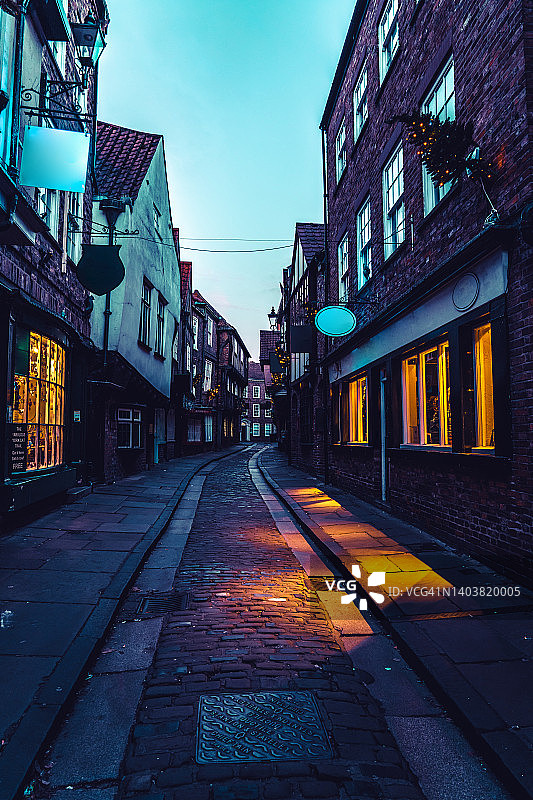 英国约克郡的中世纪街道Shambles图片素材