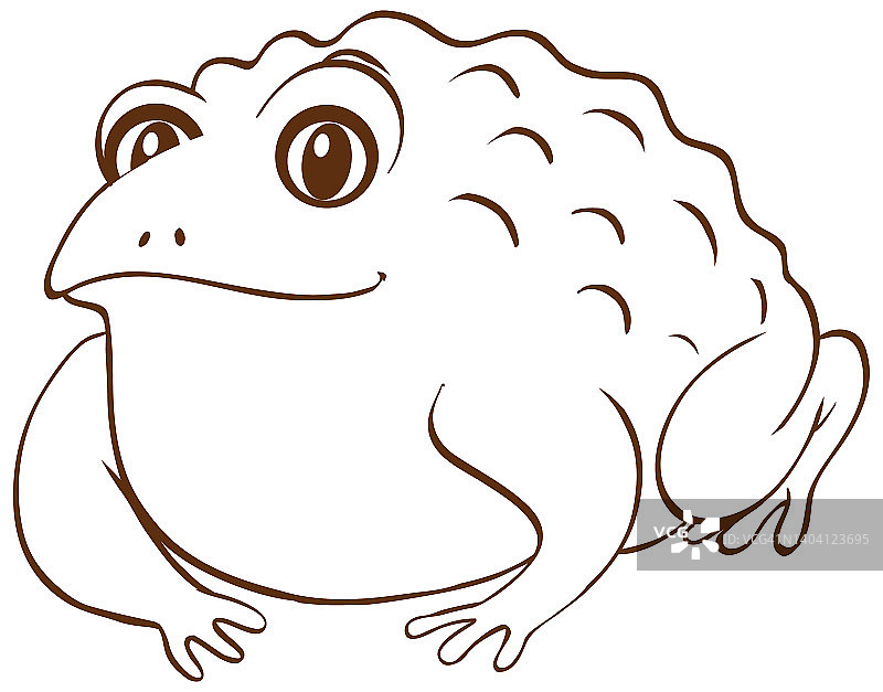 青蛙在白色背景上涂鸦的简单风格图片素材
