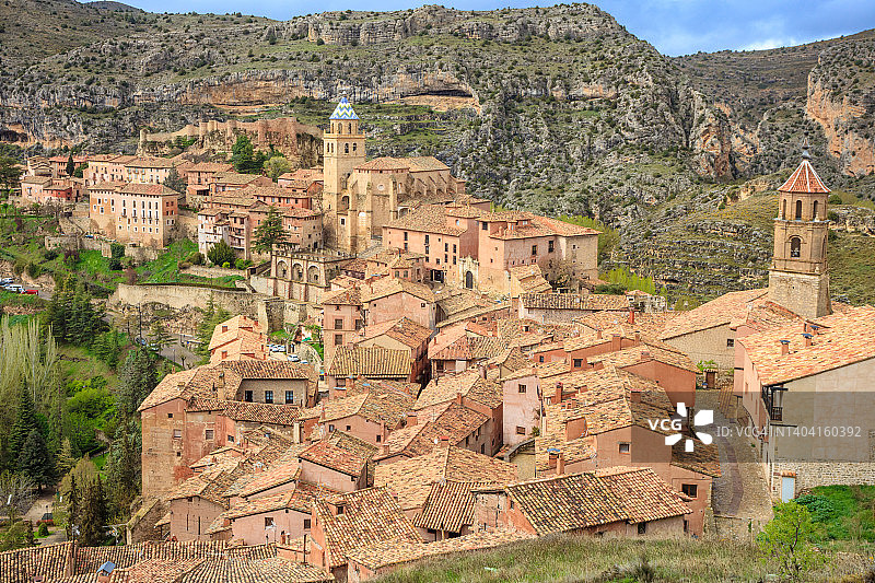 西班牙Albarracín的老城区图片素材