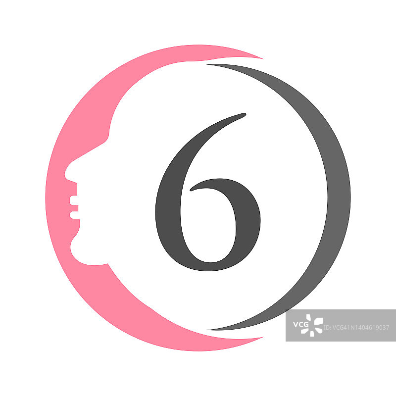 信6水疗美容标志模板。美女标志用于图标，品牌，身份，水疗，女性符号图片素材