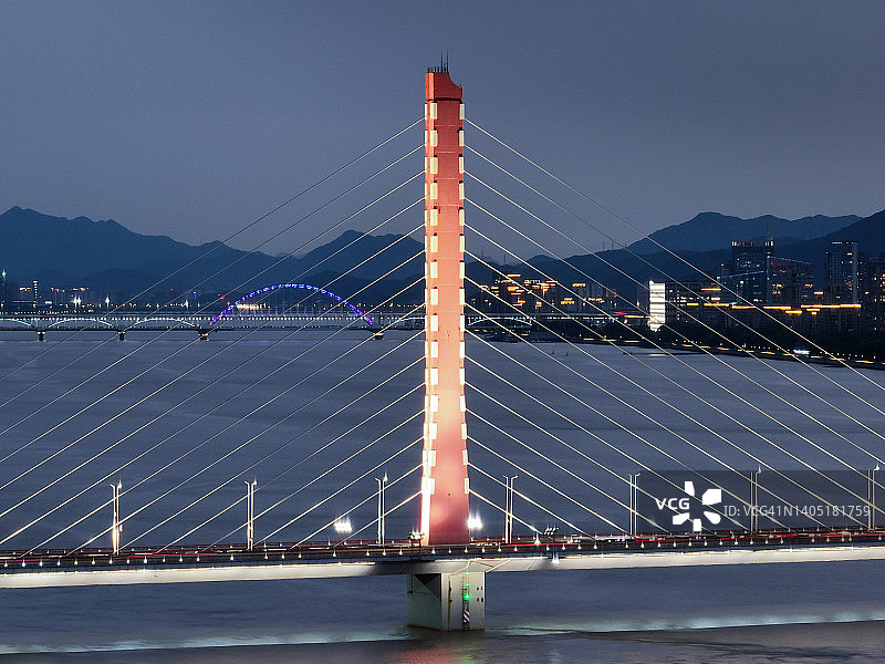 杭州城市天际线和桥梁图片素材