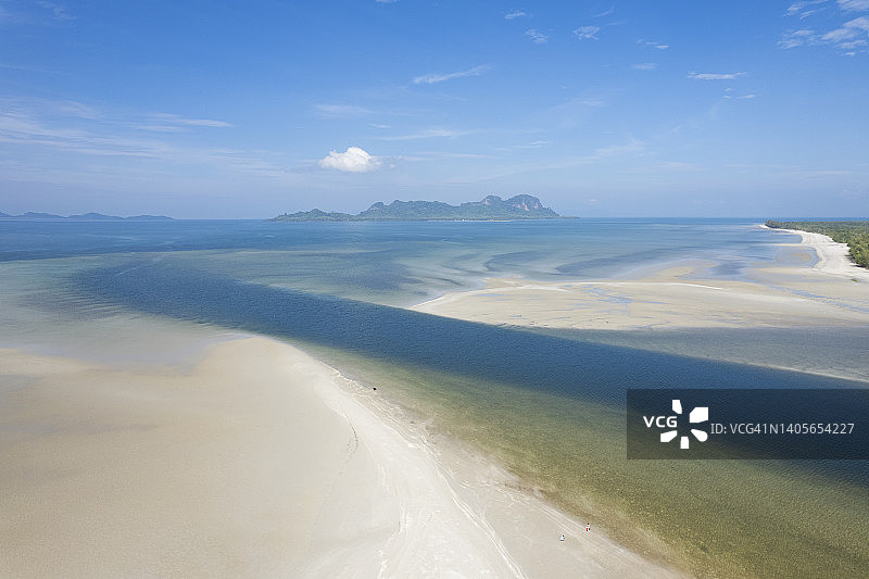 从空中俯瞰安达曼海和海滩，泰国庄图片素材