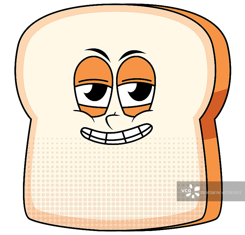 白色背景的面包卡通人物图片素材