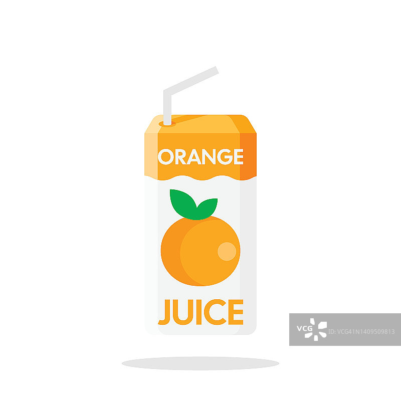 橙汁图标在扁平的风格。孤立背景上的水果饮料病媒插图。柑橘饮料标识的经营理念。图片素材