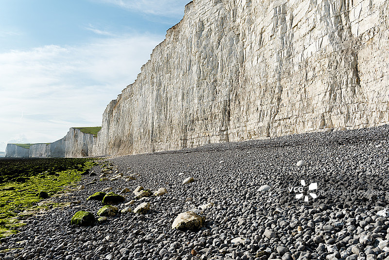 七姐妹悬崖和海滩，东苏塞克斯，英国图片素材