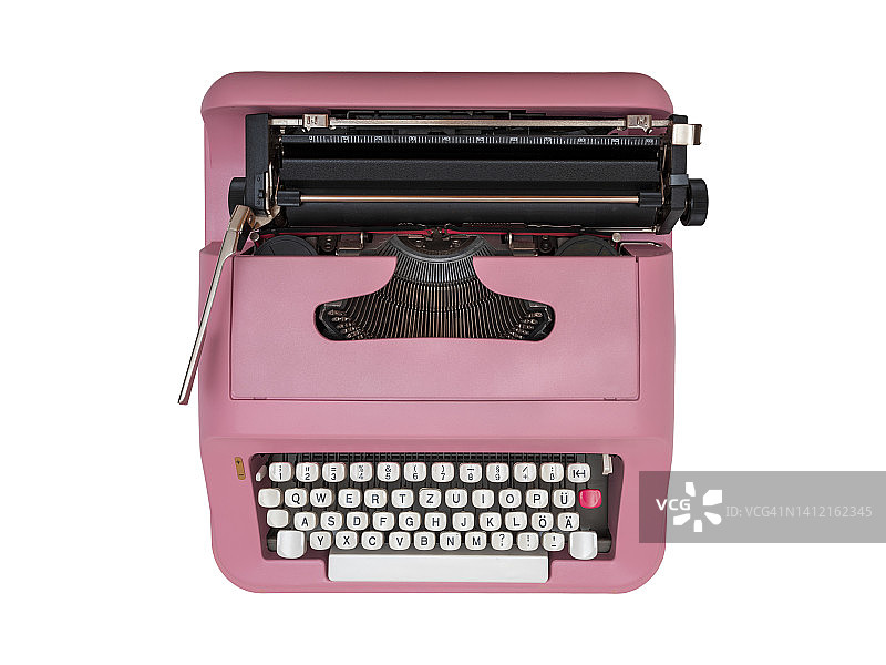 粉红色的打字机图片素材