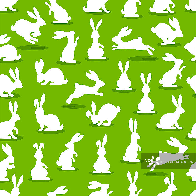 兔子无缝模式。复活节兔子。图片素材