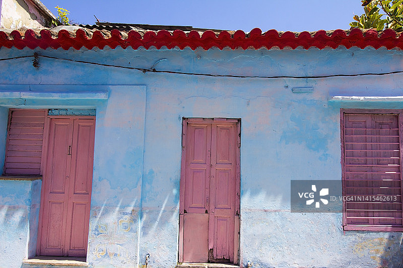 古巴哈瓦那的典型住宅图片素材