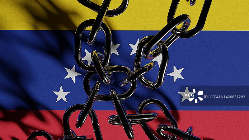 委内瑞拉铁链国旗图片素材