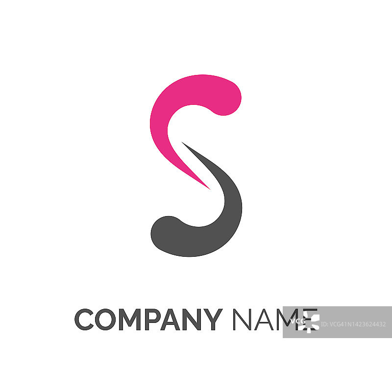 现代字母R与灰色和粉色隔离在白色背景。适用于商业，品牌和技术符号。平面矢量符号设计模板元素图片素材