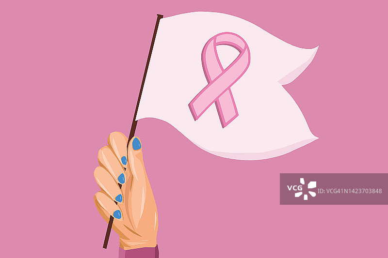 乳腺癌意识的旗帜图片素材