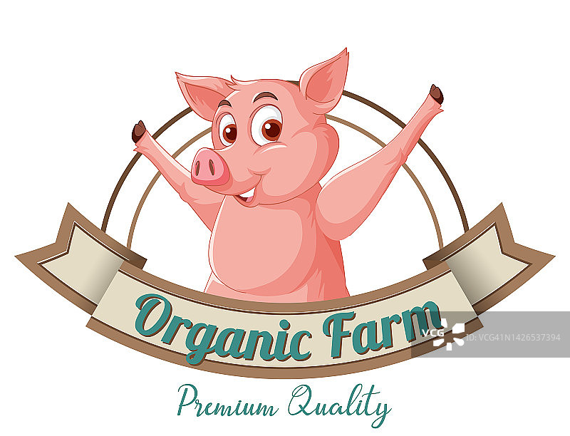 猪肉产品卡通人物猪标志图片素材