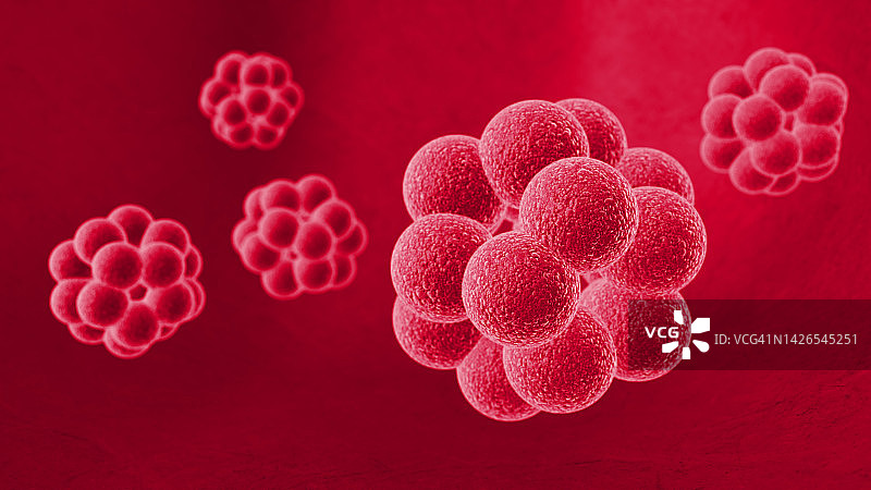 T细胞或病毒背景3D插图图片素材