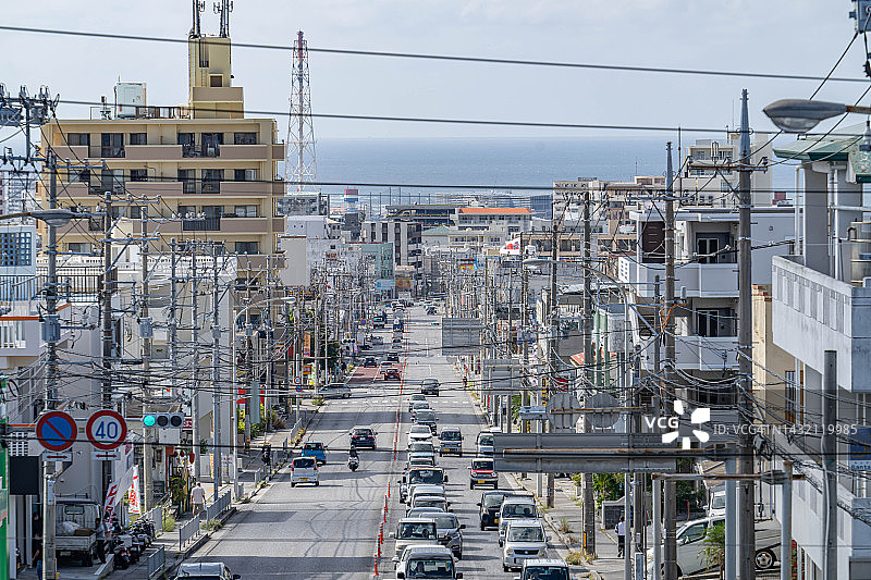 日本冲绳的高架公路图片素材