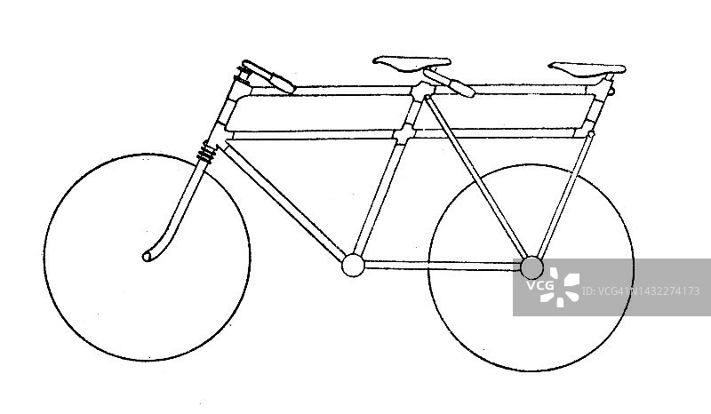 仿古形象:自行车零件，原型和创新图片素材