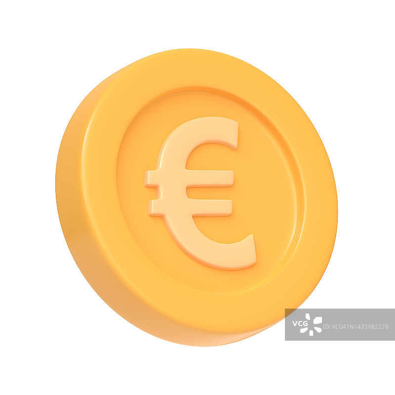 金币与欧元标志孤立在白色背景图片素材