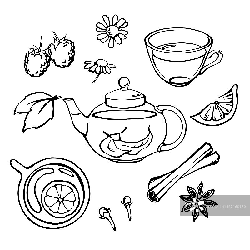 凉茶绘图设计元素图片素材