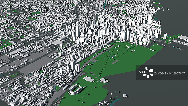 巴尔的摩群众建筑的3D插图图片素材