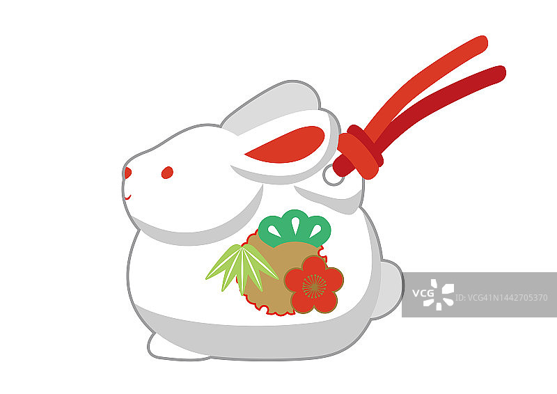插图的可爱和简单的兔子土钟图片素材