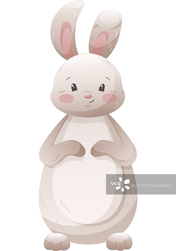 卡通兔子，兔子，象征着2023年在透明的背景下茁壮成长图片素材