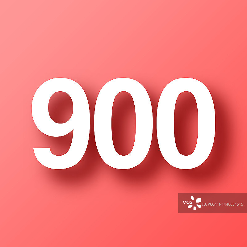 900 - 900。图标在红色背景与阴影图片素材