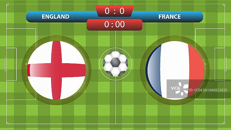 英格兰和法国足球比赛模板图片素材