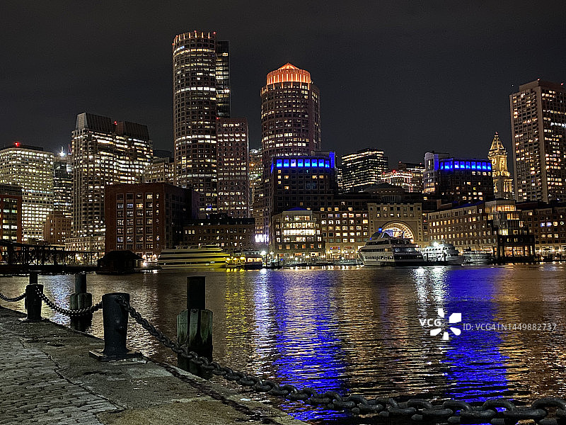 波士顿天际线-海港区景观图片素材