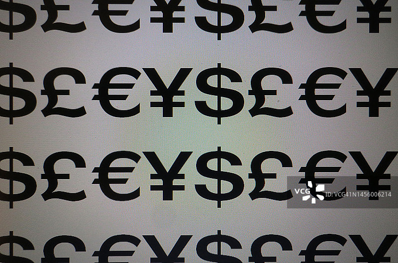 计算机显示器上常见的货币符号图片素材