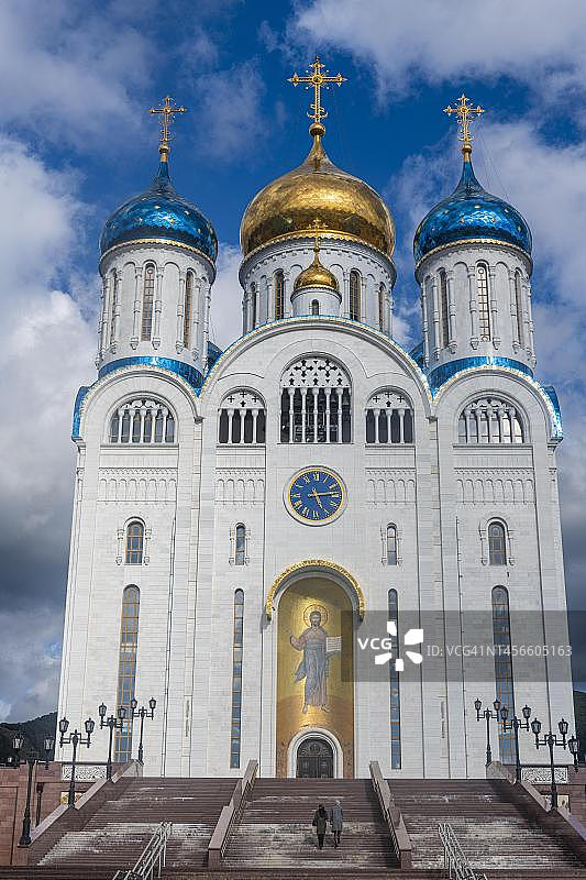 圣诞大教堂，Ploshchad' Pobedy, yuzhno - sakhalinsky，库页岛，俄罗斯图片素材