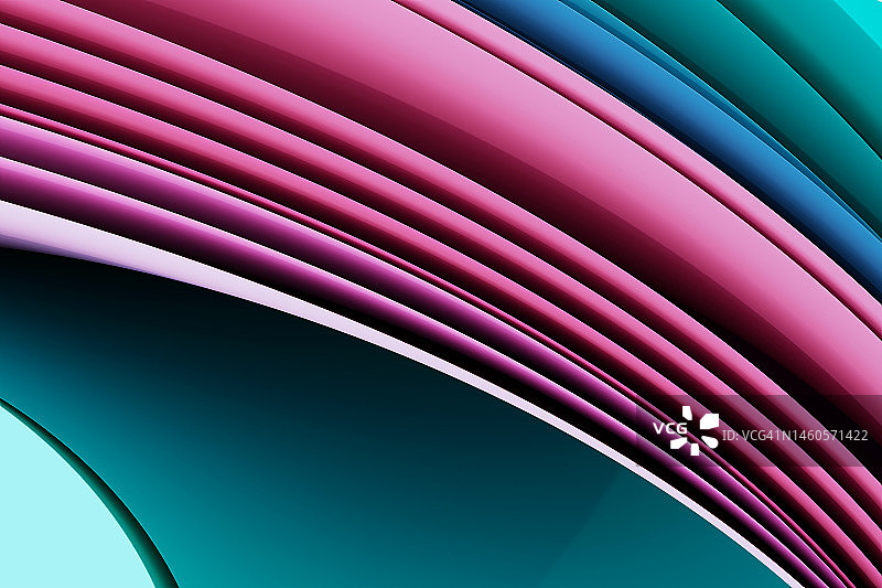 抽象层次的粉红色，紫色，蓝色，蓝绿色背景。美容3D图案。图片素材