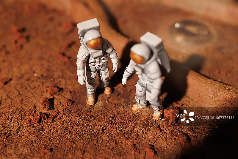 宇航员火星探险者:按比例缩小的模型图片素材