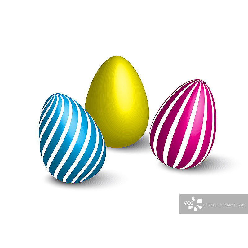 复活节彩蛋。春天的装饰。矢量插图。图片素材