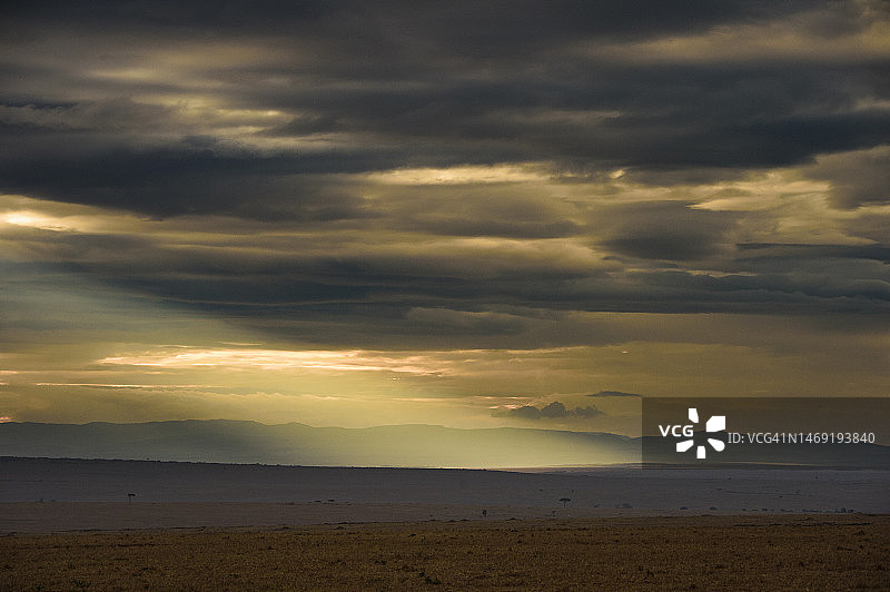 马赛马拉国家保护区大草原上的壮观天空图片素材