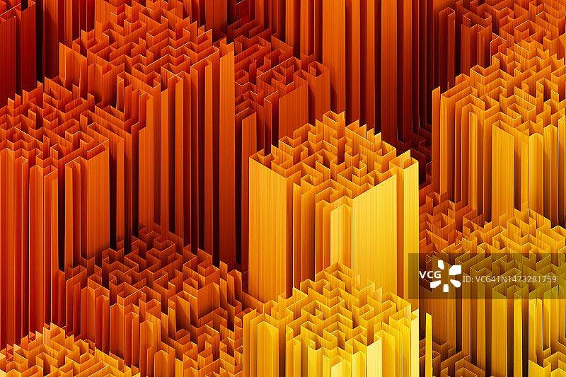 橙色迷宫的数字生成图像图片素材